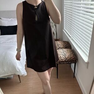 H&M Dark Brown Linen Blend Dress